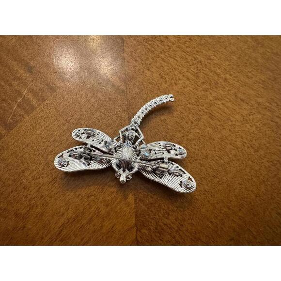 Dragonfly Brooch with Amber and Yellow Rhinestones - Picture 3 of 5